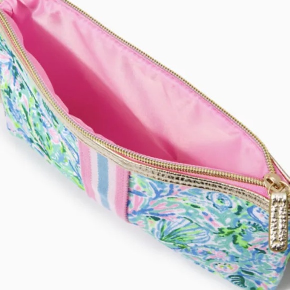 NIP/NWT LILLY PULITZER GWP Pouch Surf Blue Soleil it On Me New Bag - Picture 2 of 16